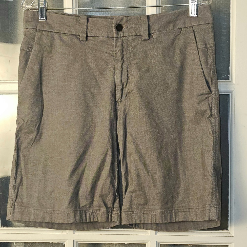 Lululemon Mens Cable Dark Ash Gray Qwick Oxford 9" Commission Shorts 32